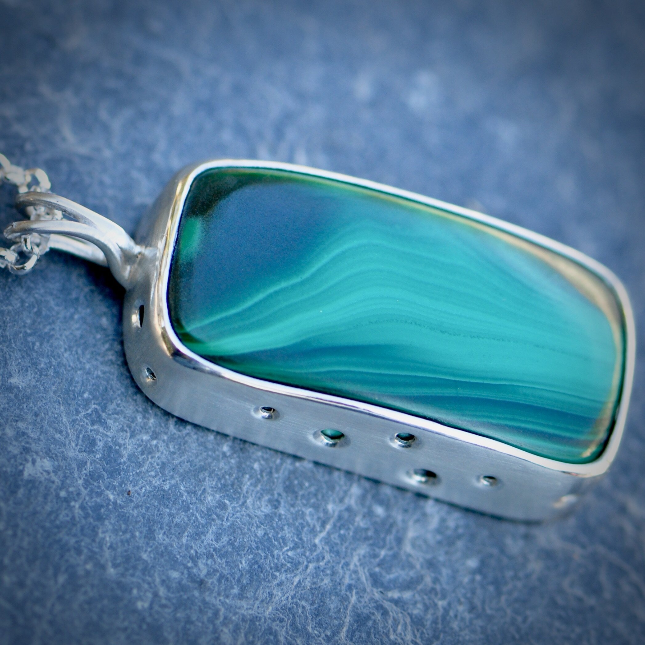 Malachite Silver Pendant