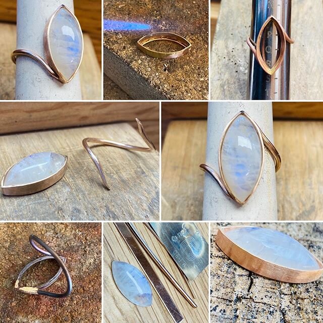 Thank you for all the lovely comments and messages on the rose gold moonstone ring 😘 It was very much a collaboration with my fab client. Here is a collage of the making process ⚒
.
.

@lightwave_jewellery
.
.
.
.
#gemstones #rosegold #gold #goldsmi