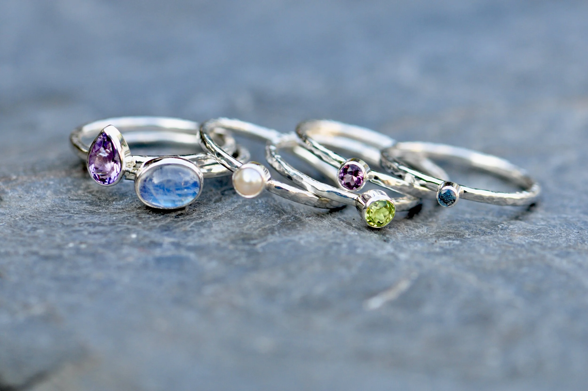 Birthstone Stacking Rings