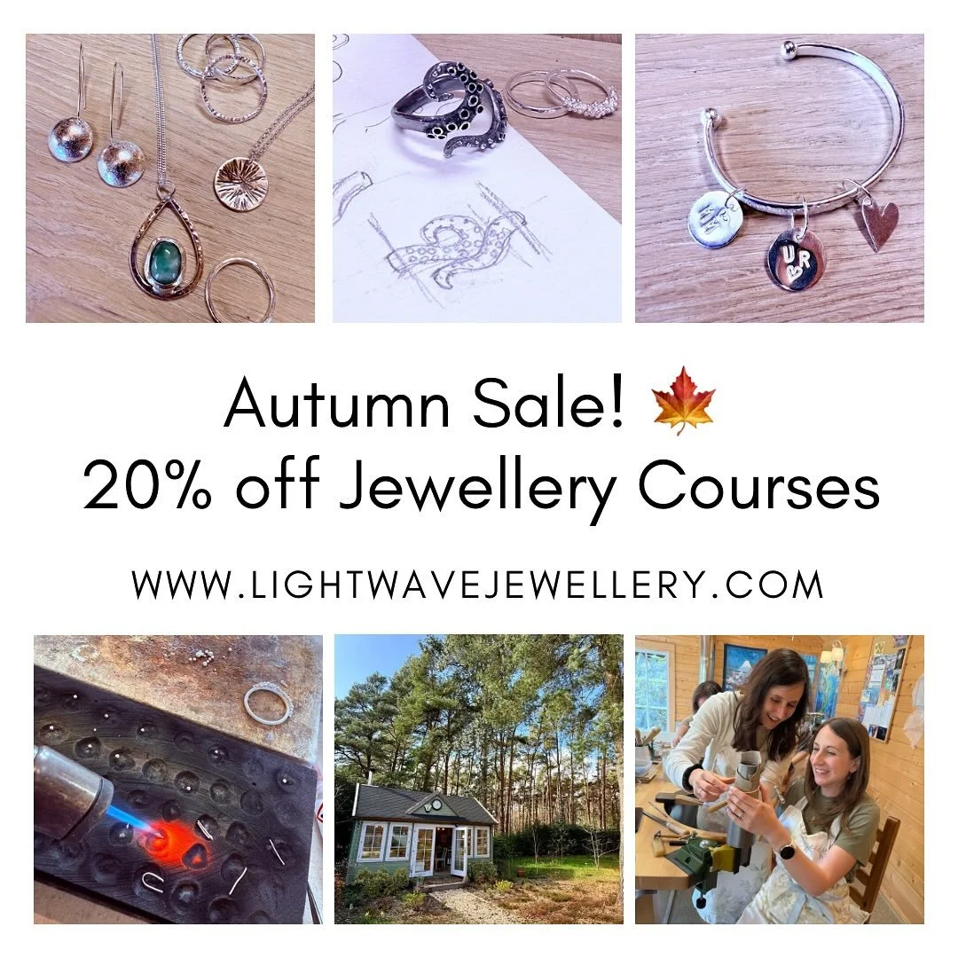 My 2025 courses are almost full (only 1 space left on Saturday 13 December!), but there is plenty of availability in 2026. To say thank you, there is 20% off 2026 One Day and Half Day Jewellery Courses until the end of September. Book online through 