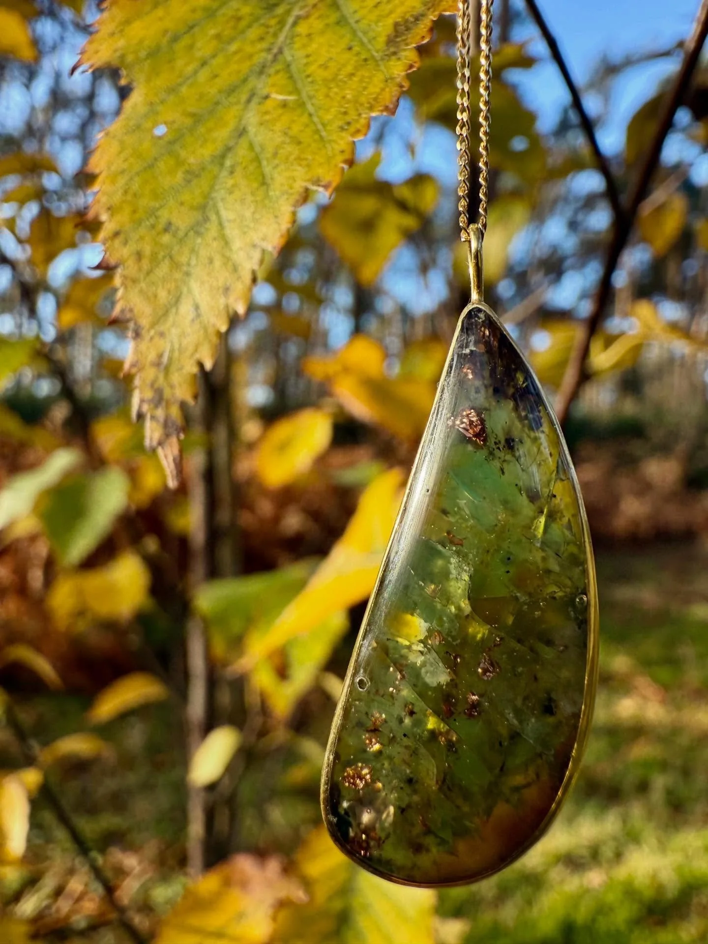 A gorgeous new pendant&hellip;Indonesian opalised wood in 18ct yellow gold. With the insane cost of gold, I don&rsquo;t normally make gold pieces outside of commissions, but this stone was completely worth it. Opalised wood is formed over millions of