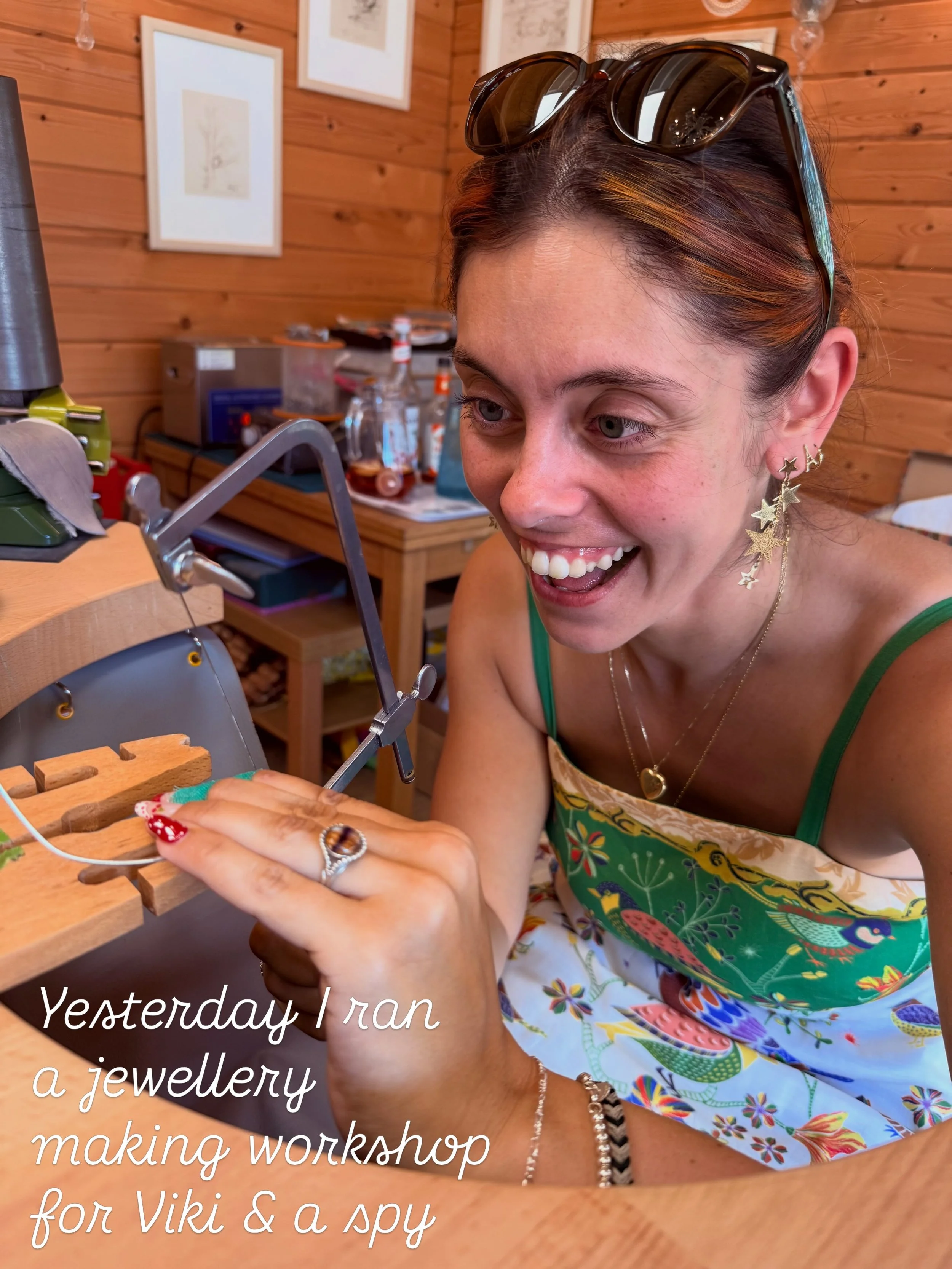 Had the most brilliant, goofiest, best buddies competitive  afternoon of jewellery making with Viki, owner of @sarkerdanceworks (and 2 times tap dancing world champion, and no nothing rubbed off, I still have 5 left feet) &amp; a spy to celebrate spy