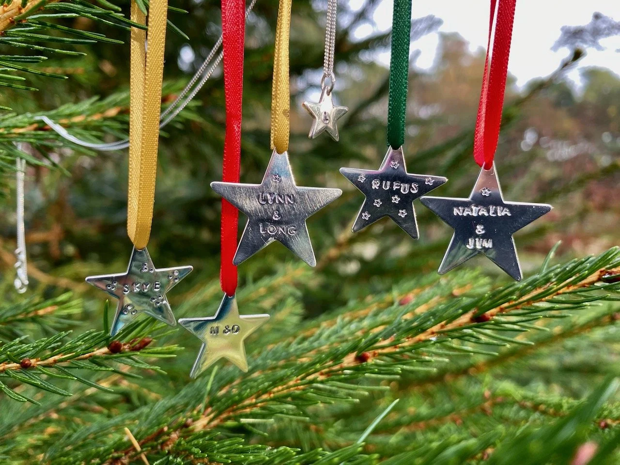 Personalised Silver Christmas Stars