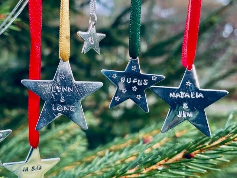 Personalised Silver Christmas Stars