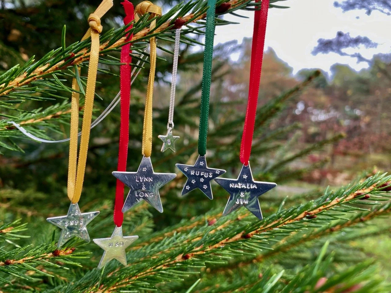 Personalised Silver Christmas Stars