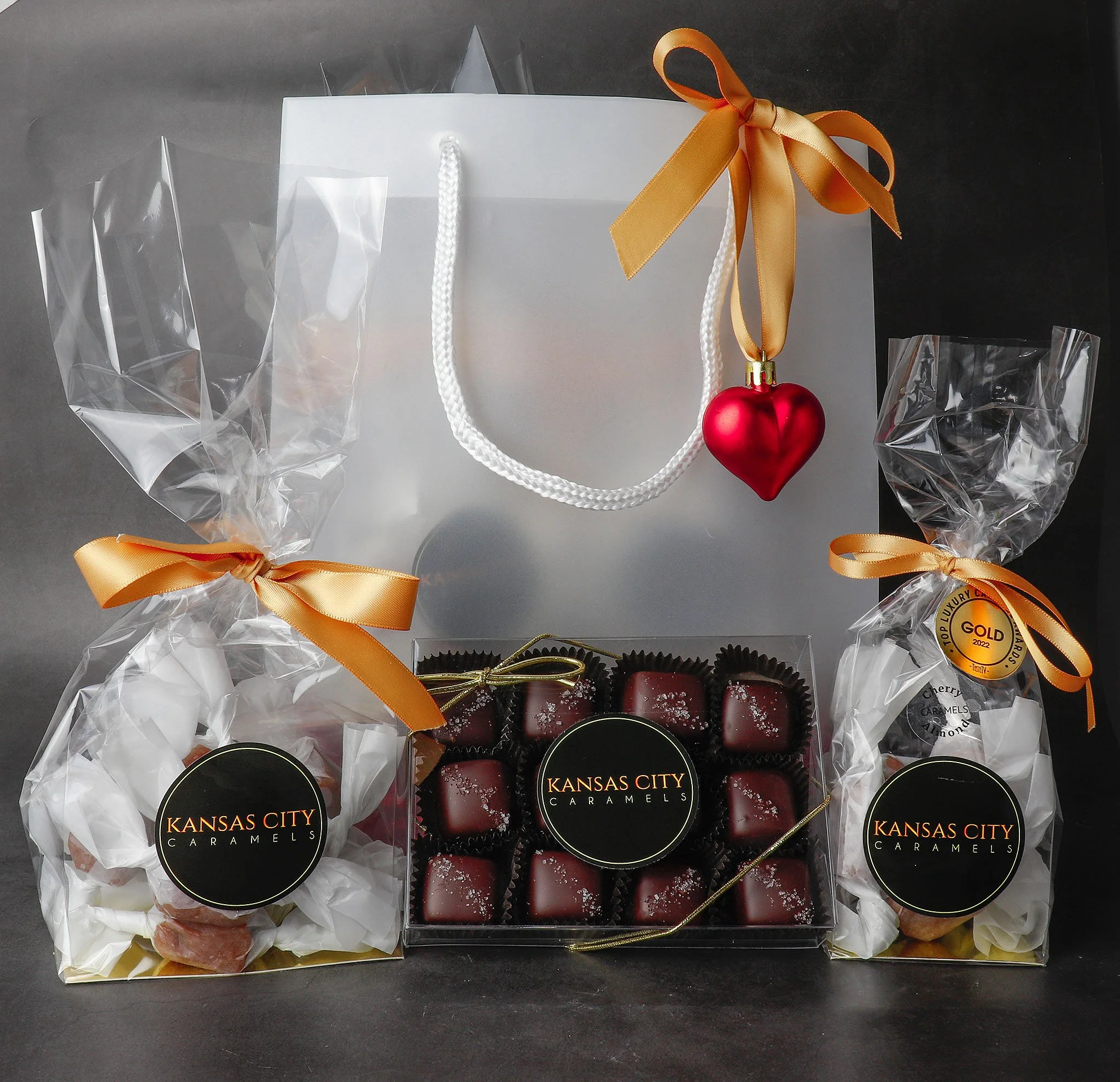 Valentine's Day Gift Bag With Dark Chocolate Sea Salt Caramels
