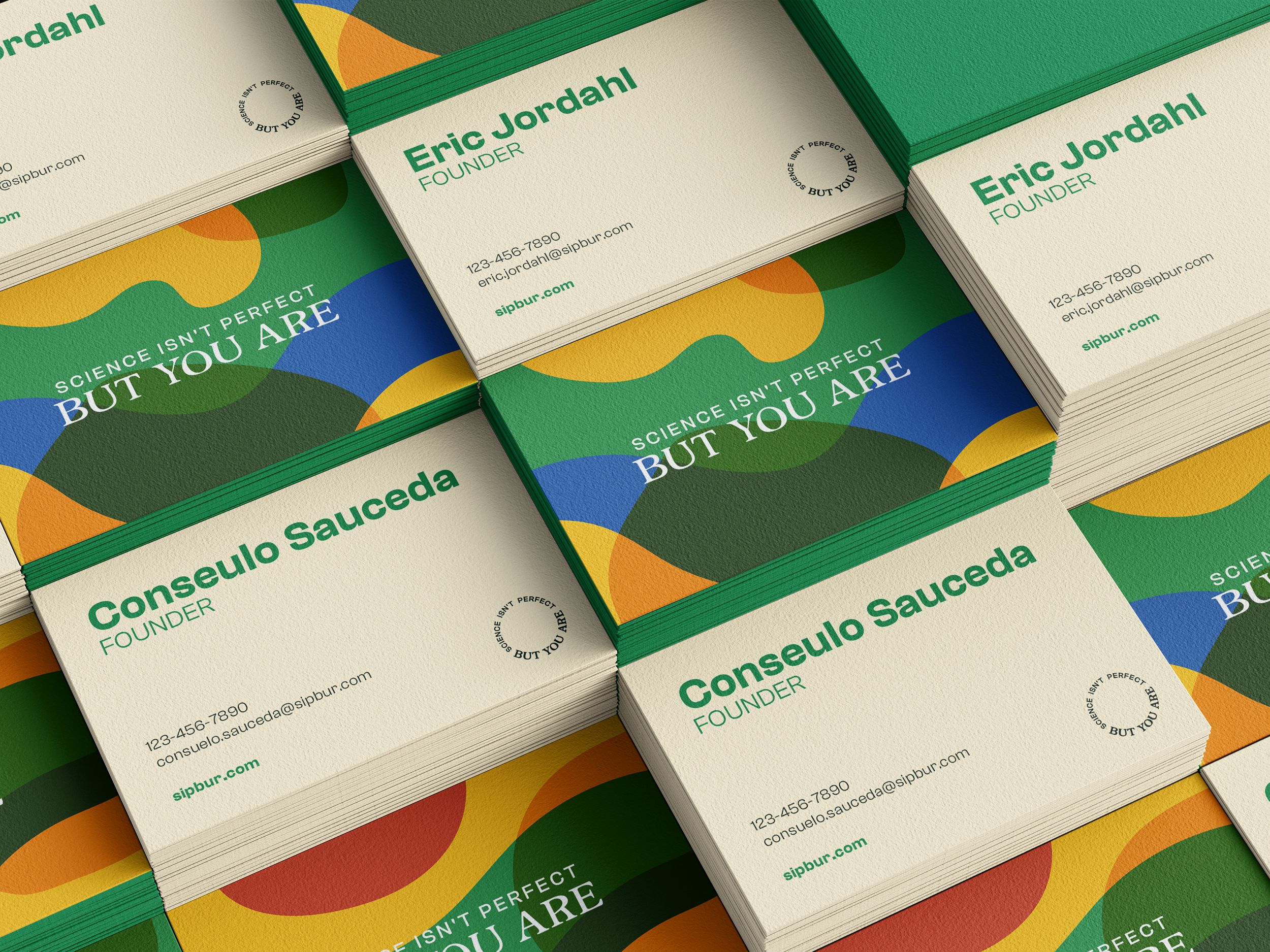 Business cards mocked up for the client to visualise.