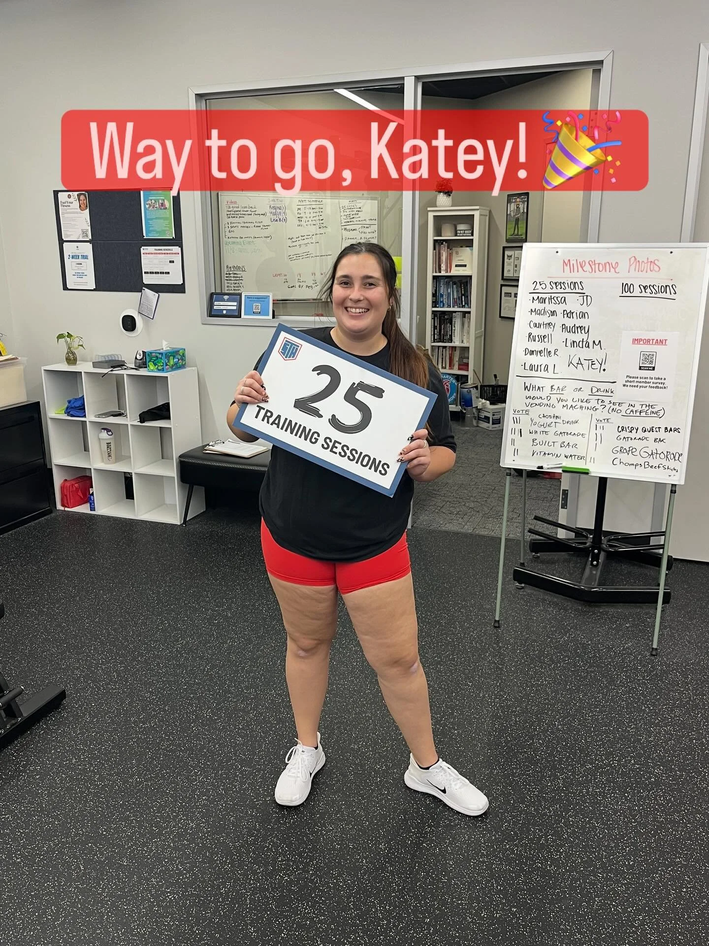 🎉 25 Sessions for Katey! 🎉 Katey gets after it in the gym and is making incredible progress toward her goals. We&rsquo;re so proud of you Katey and love having you in our community 💪
