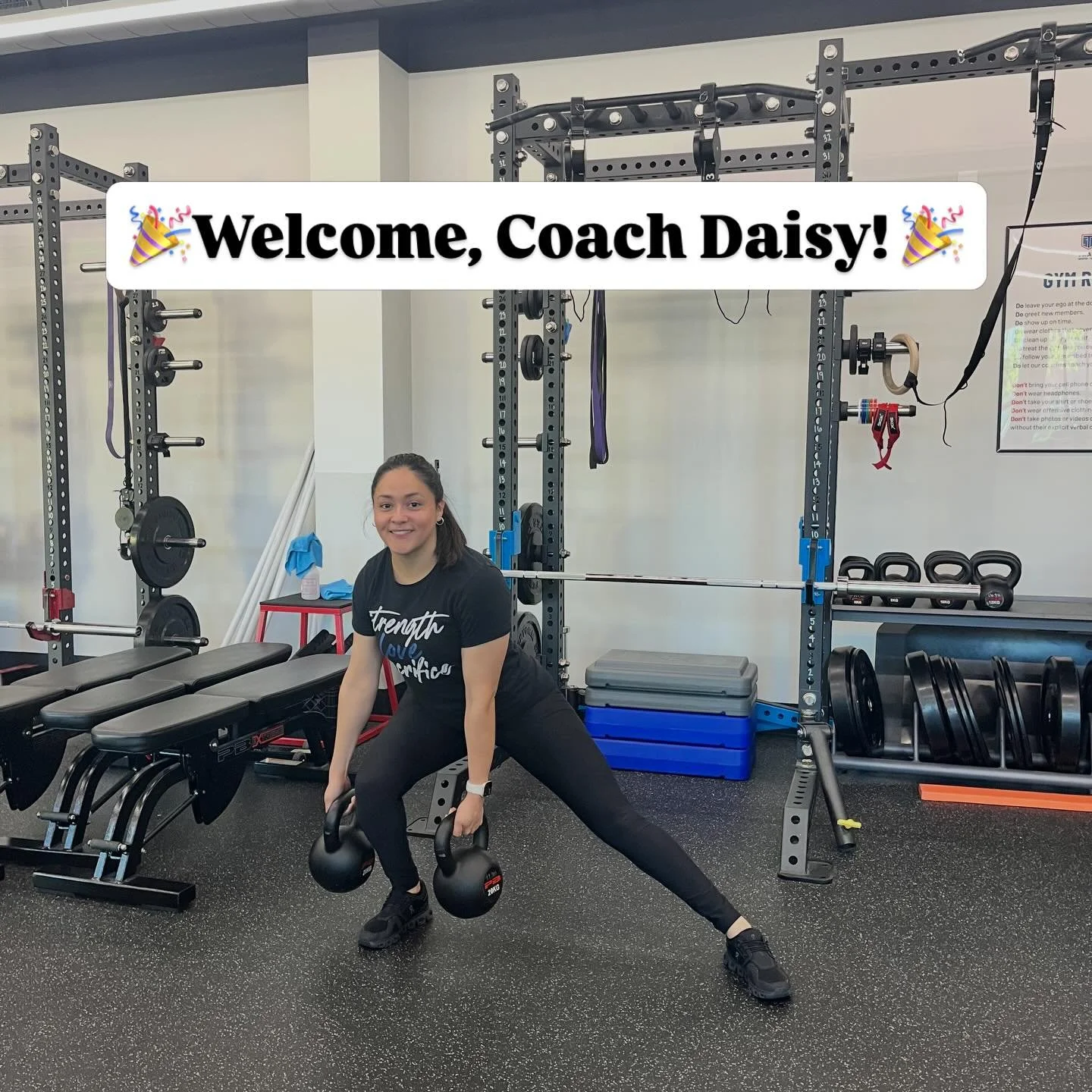 Help us give a warm welcome our newest part-time coach, Daisy! We&rsquo;re pumped to add Daisy to the team because she&rsquo;s been training with us consistently for 2.5 years, has first-hand experience with what it takes to move well and gain muscle