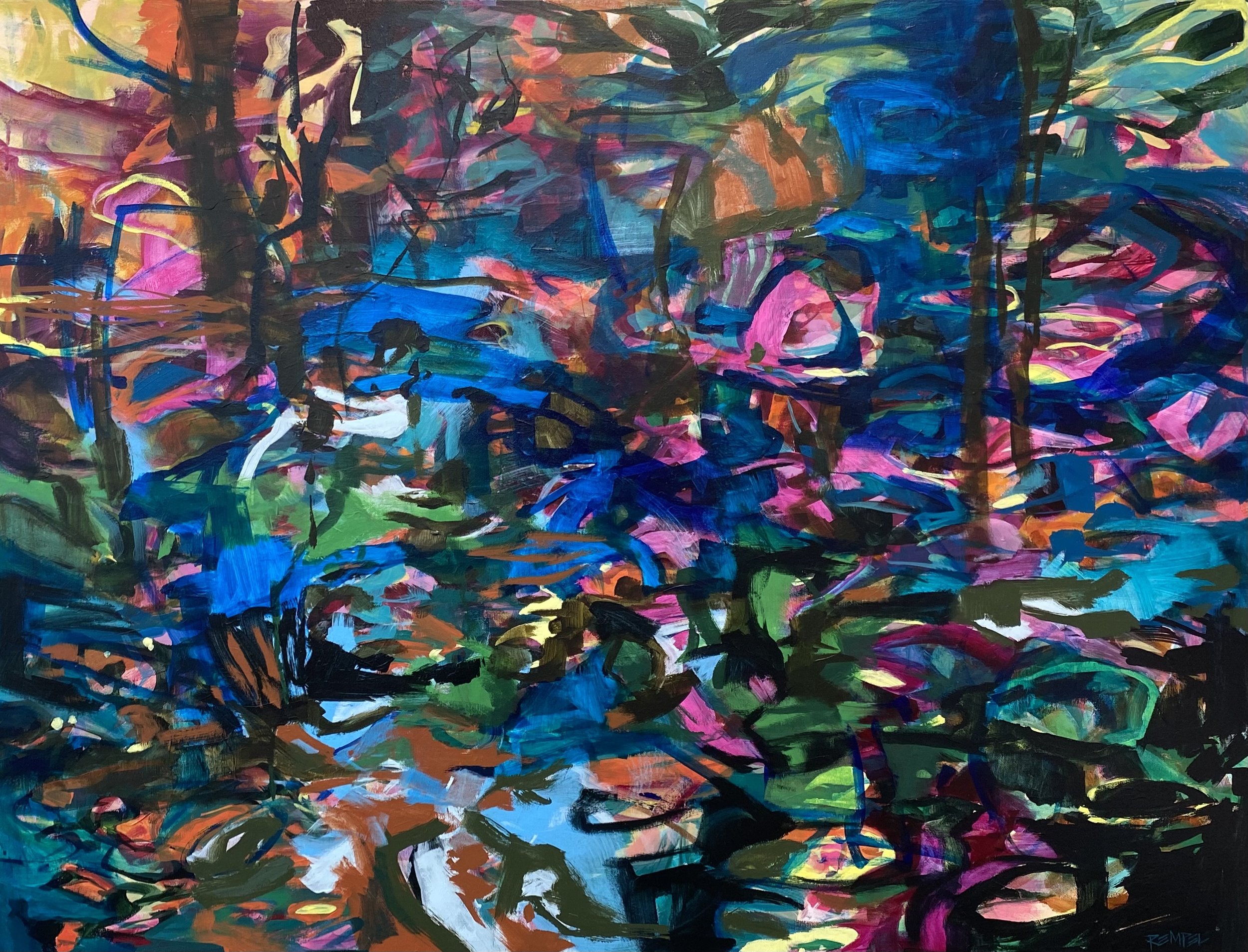 Head over heels 36x36in / oil on panel / SOLD