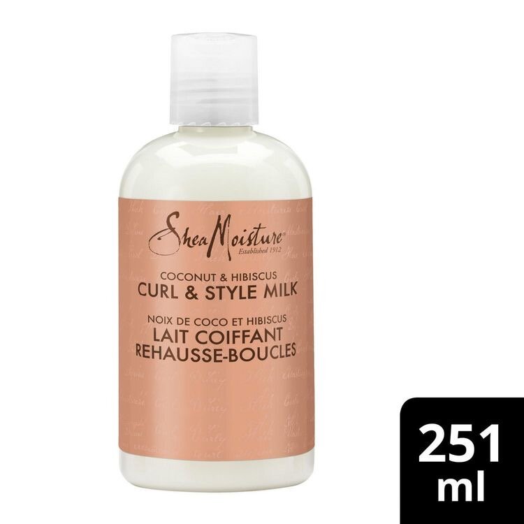 shea moisture (coconut &amp; hibiscus) Curl &amp; Style Milk. Lait coiffant rehausse-bouclrs