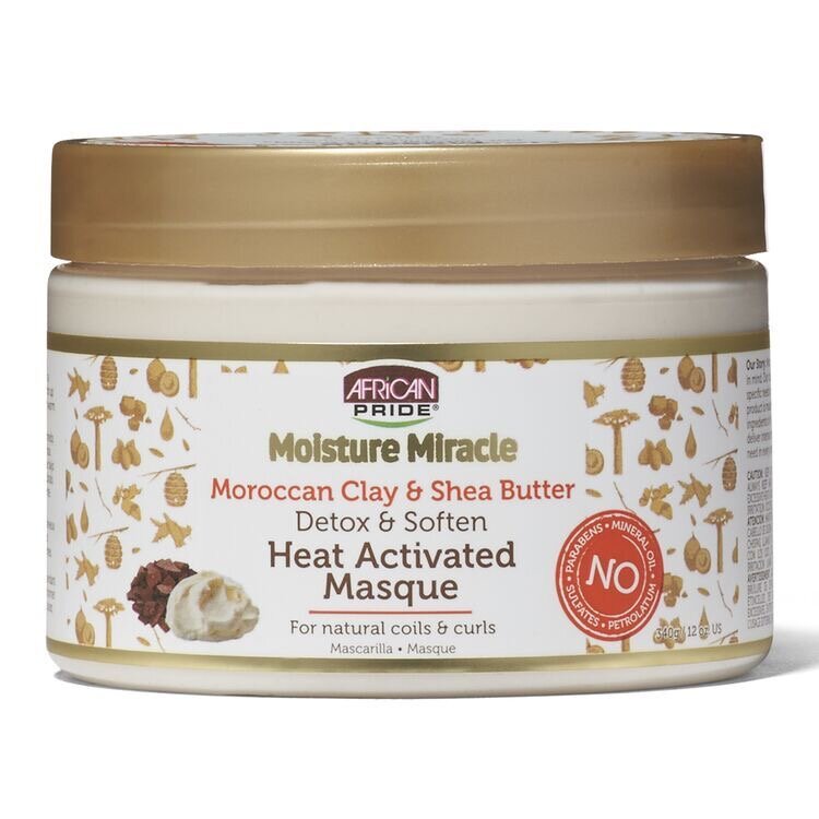 African Pride- Moisture Miracle ( Moroccan Clay &amp; Shea Butter ) Heat Activated Masque