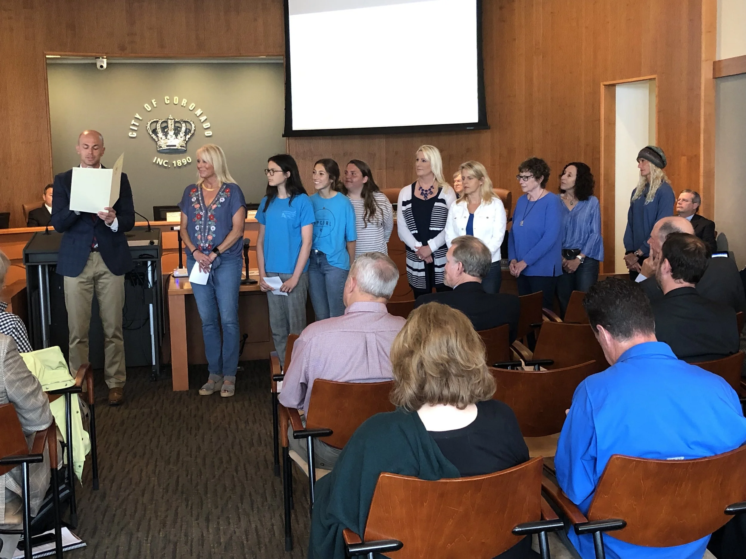Mayor Richard Bailey reads his Proclamation as Emerald Keepers look on. To see the Proclamation, click below.