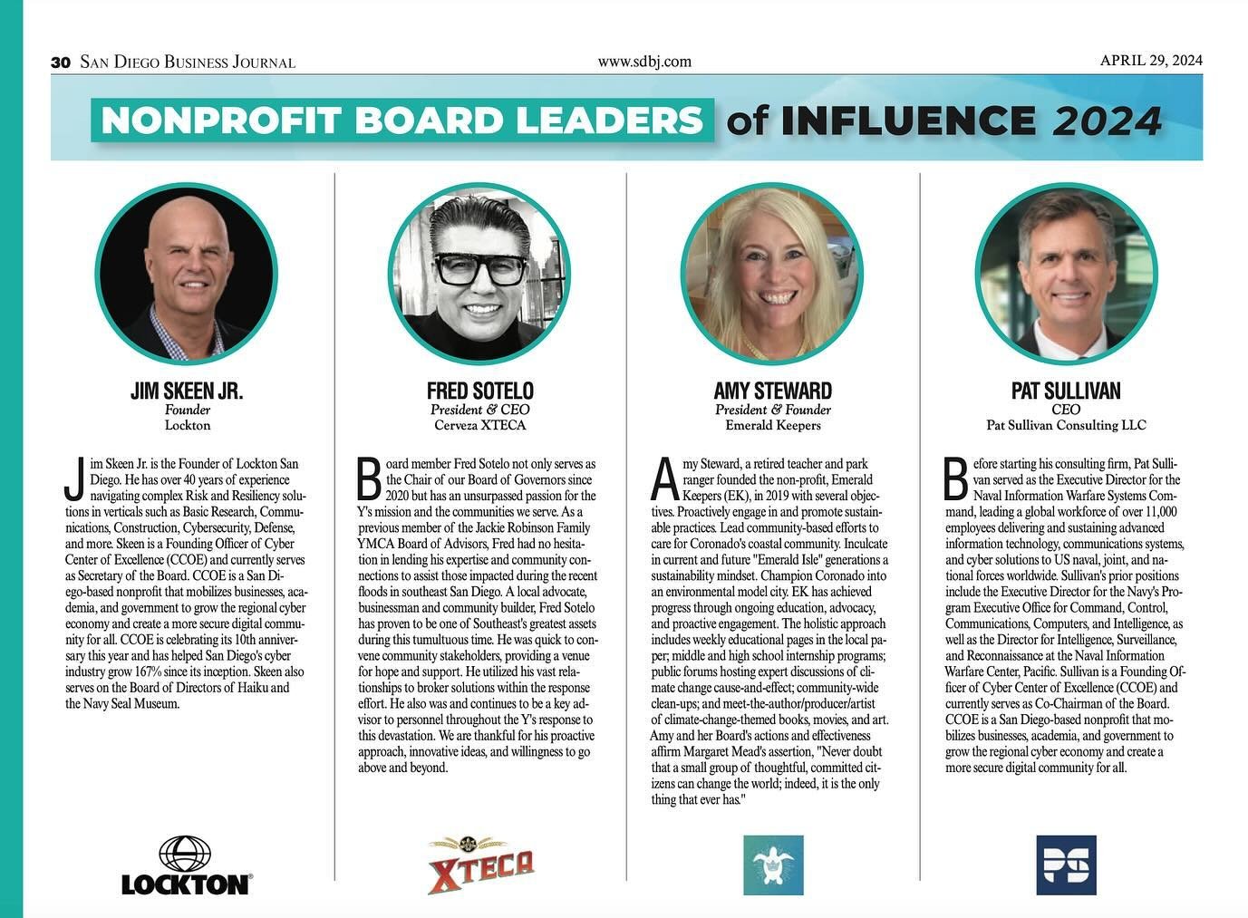 Wow, just wow. We could not be prouder to have our very own President &amp; Founder, Amy Steward, recognized by the San Diego Business Journal. 

Give Amy a hand for her continued vision and leadership in the nonprofit space! 🩵 👏