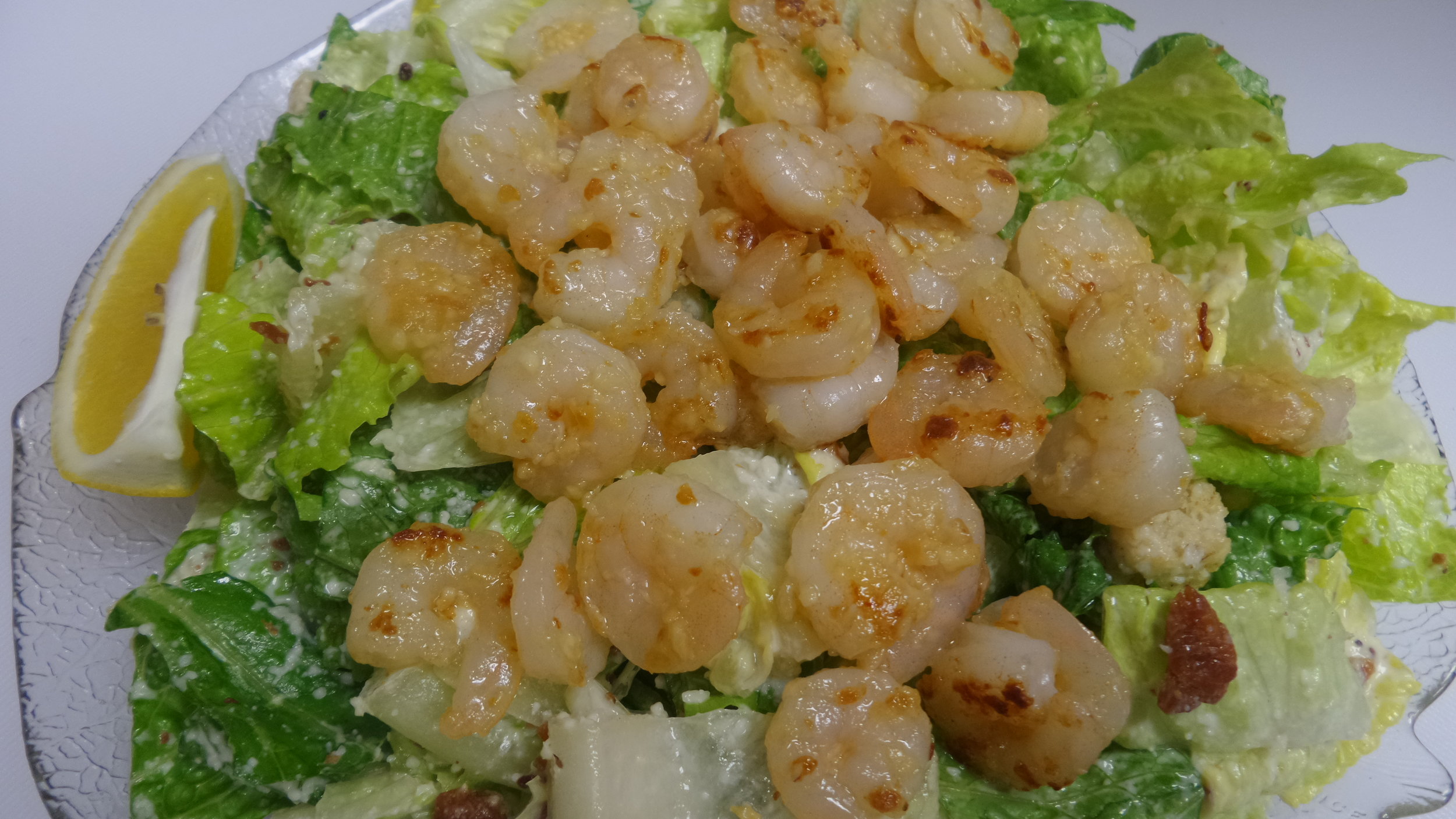 Shrimp on Caesar Salad
