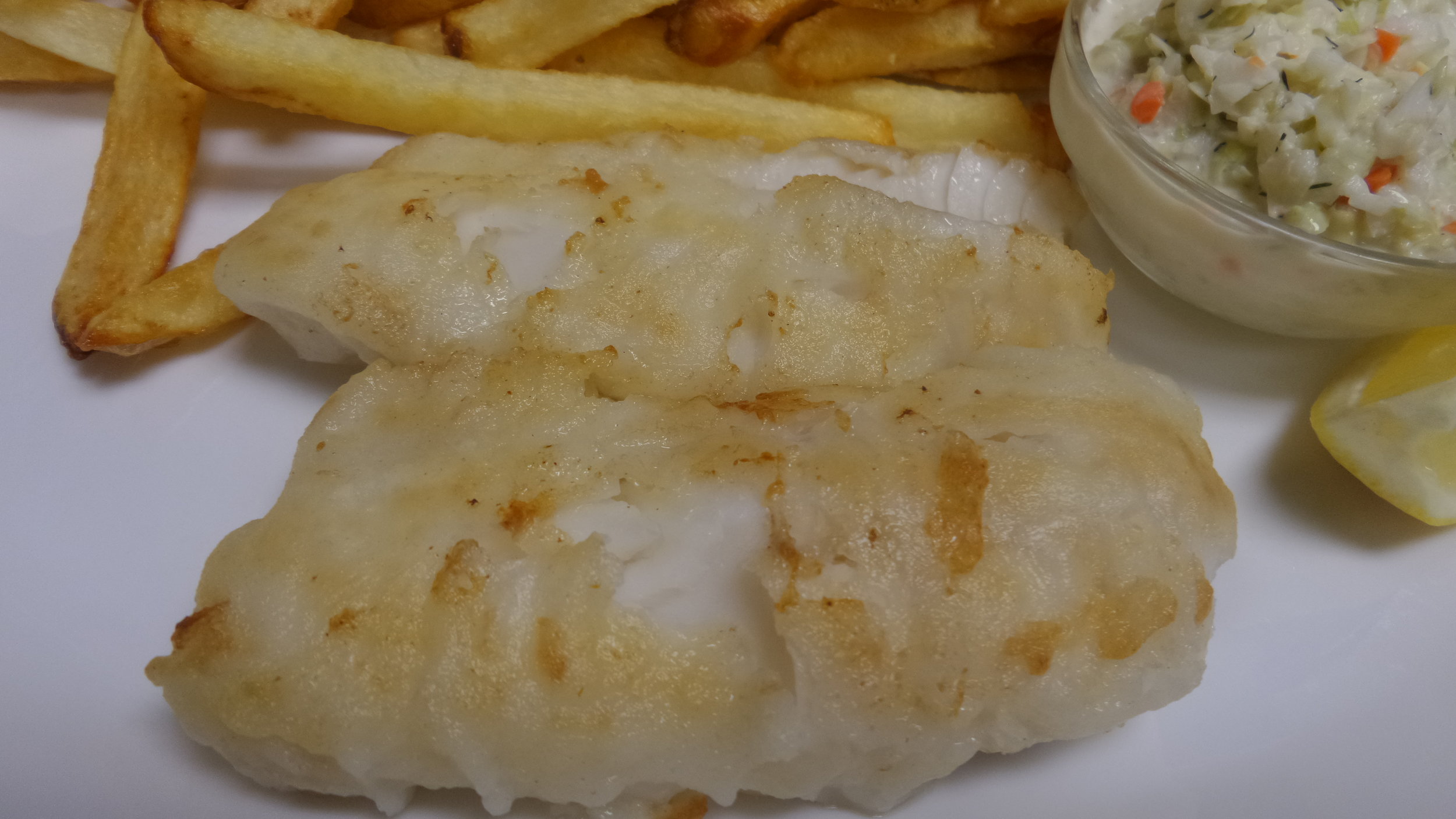 2 Pcs Haddock and Chips (Pan Fried with Flour)