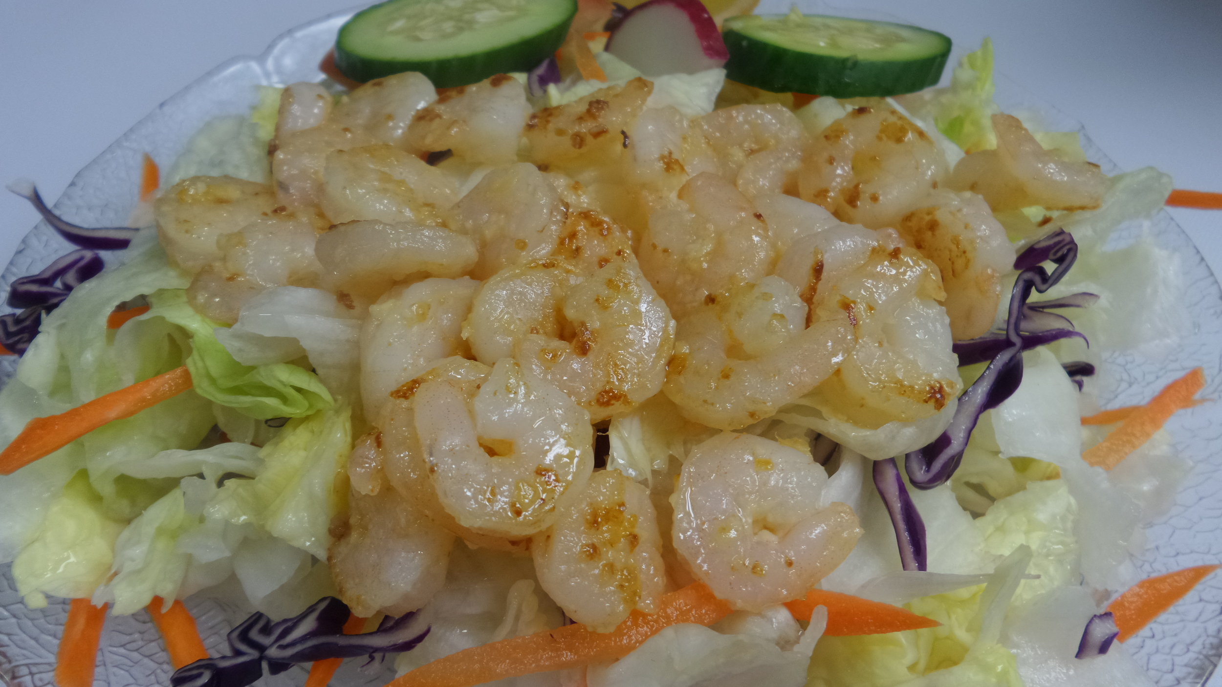 Shrimp on Green Salad