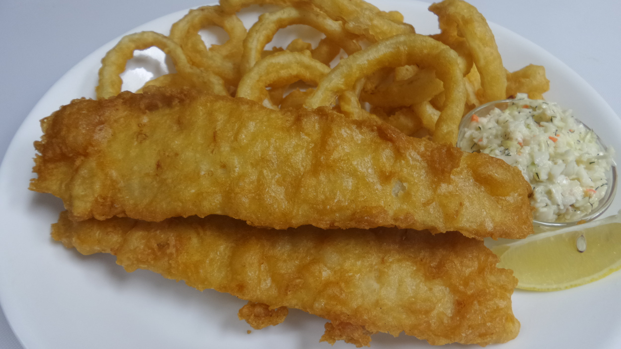 2 Pcs Fish (Pollock) with Onion Rings
