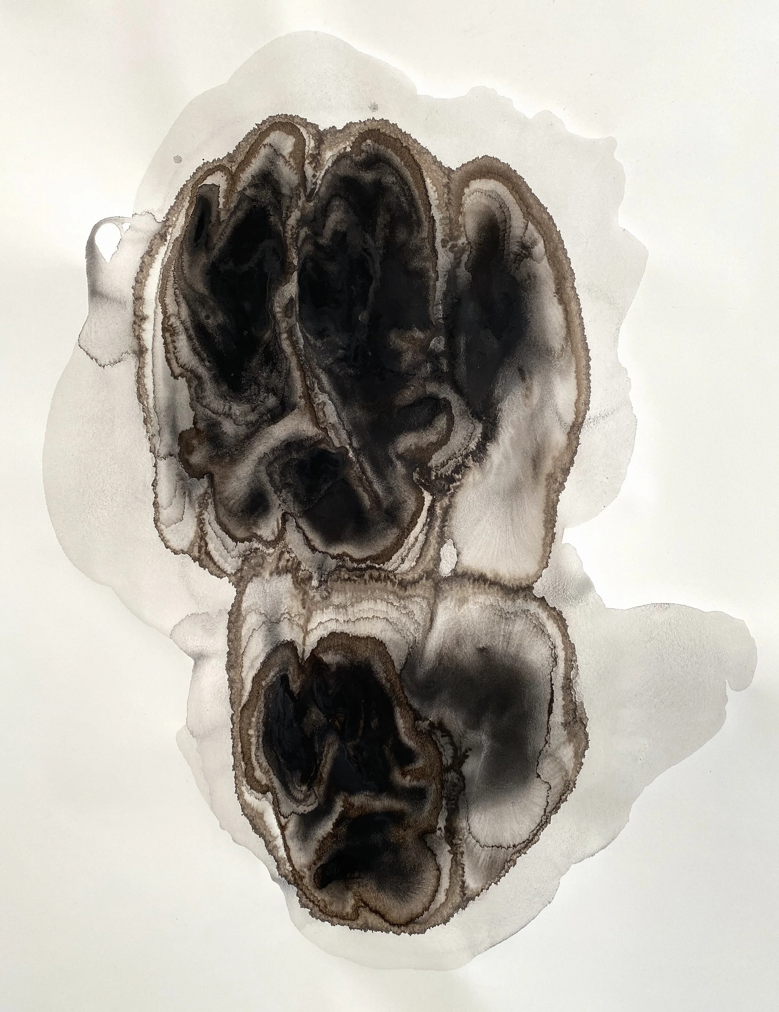    Coal Tides ,  2020, Coal pigment from River Thames at Deptford with gum arabic and casein on Arches paper, 132 x 96 cm 