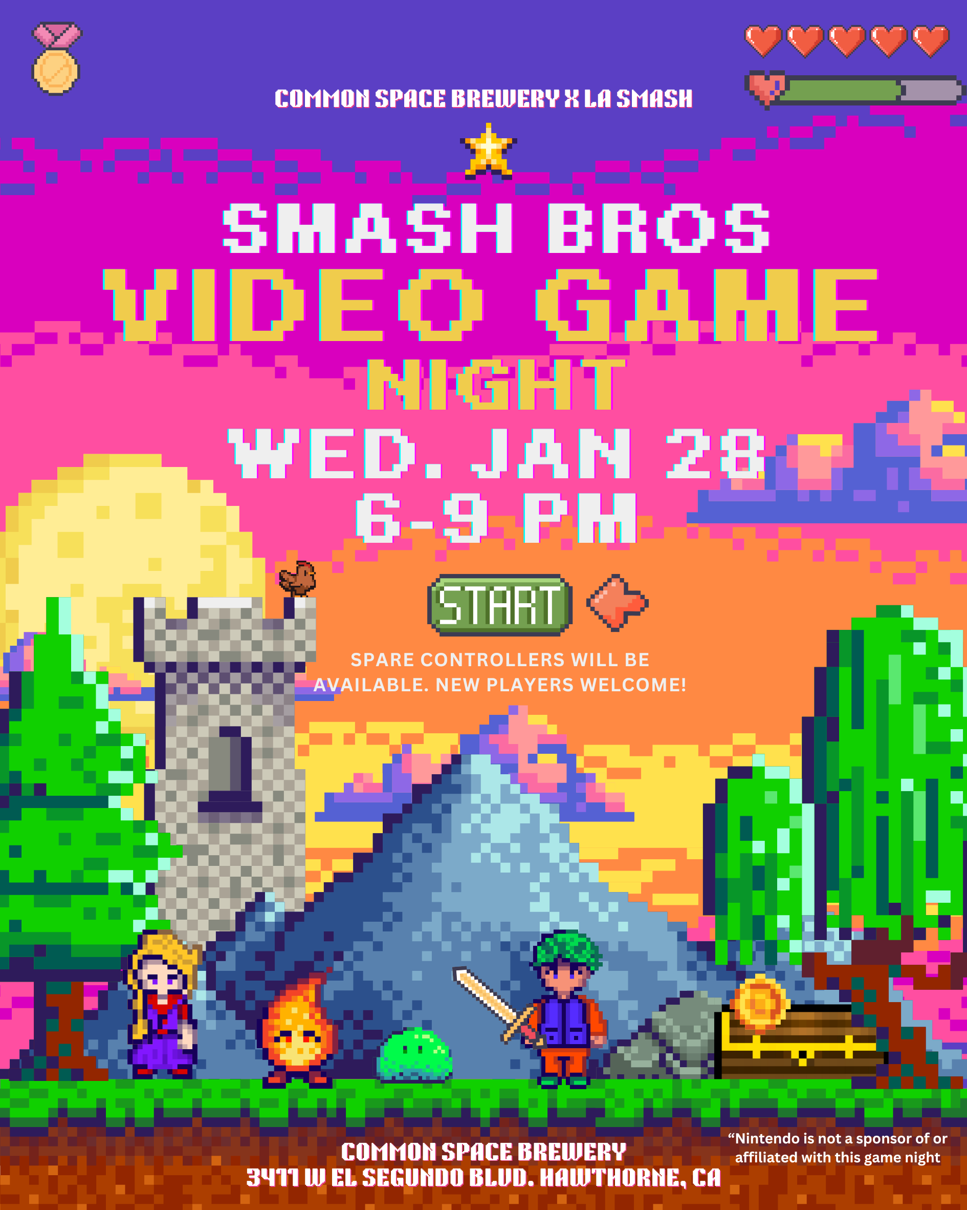 Monthly Video Game Smash Bros Game Night