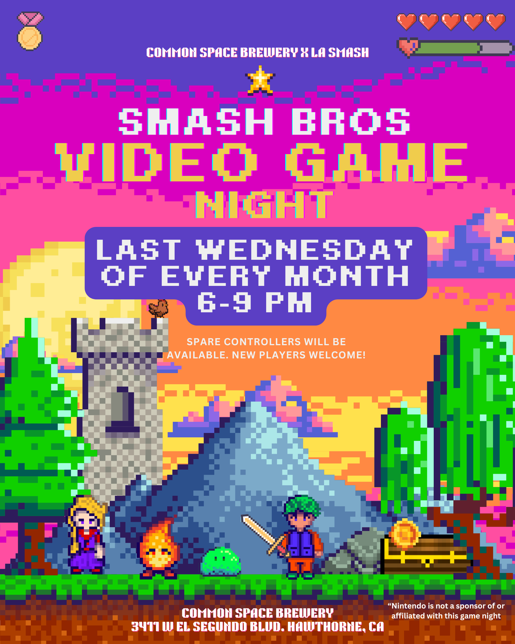 Monthly Video Game Smash Bros Game Night