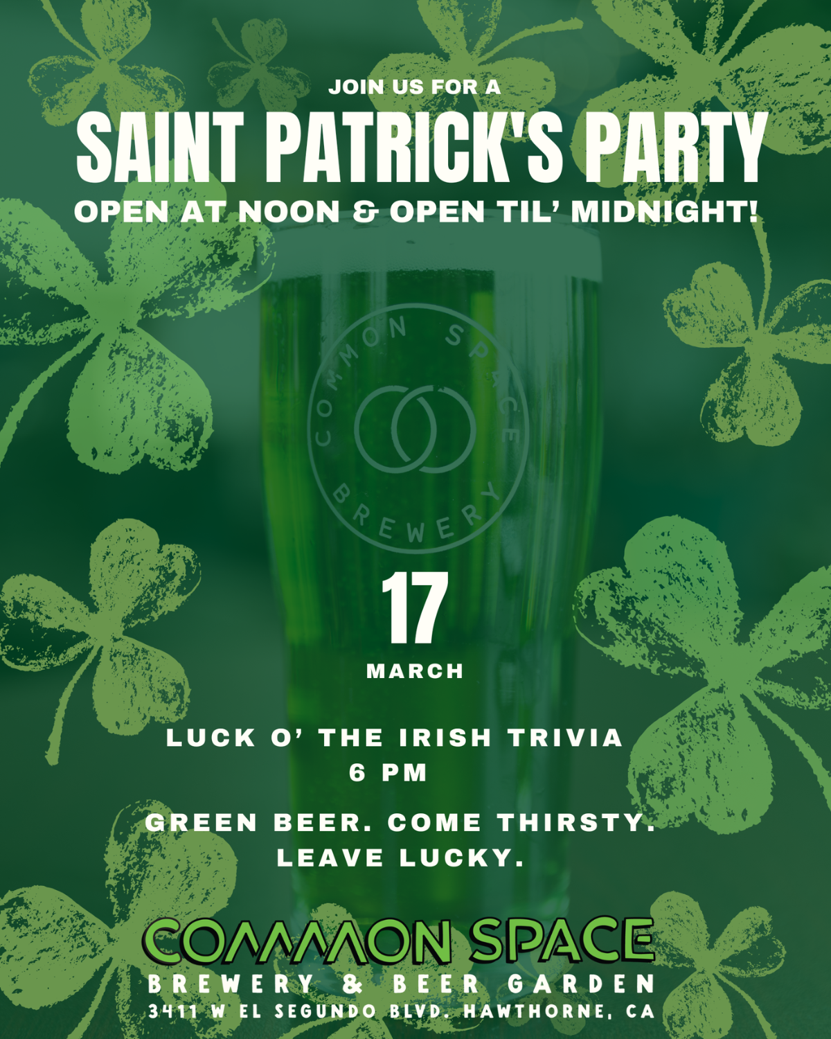 St. Patrick's Day at Common Space!