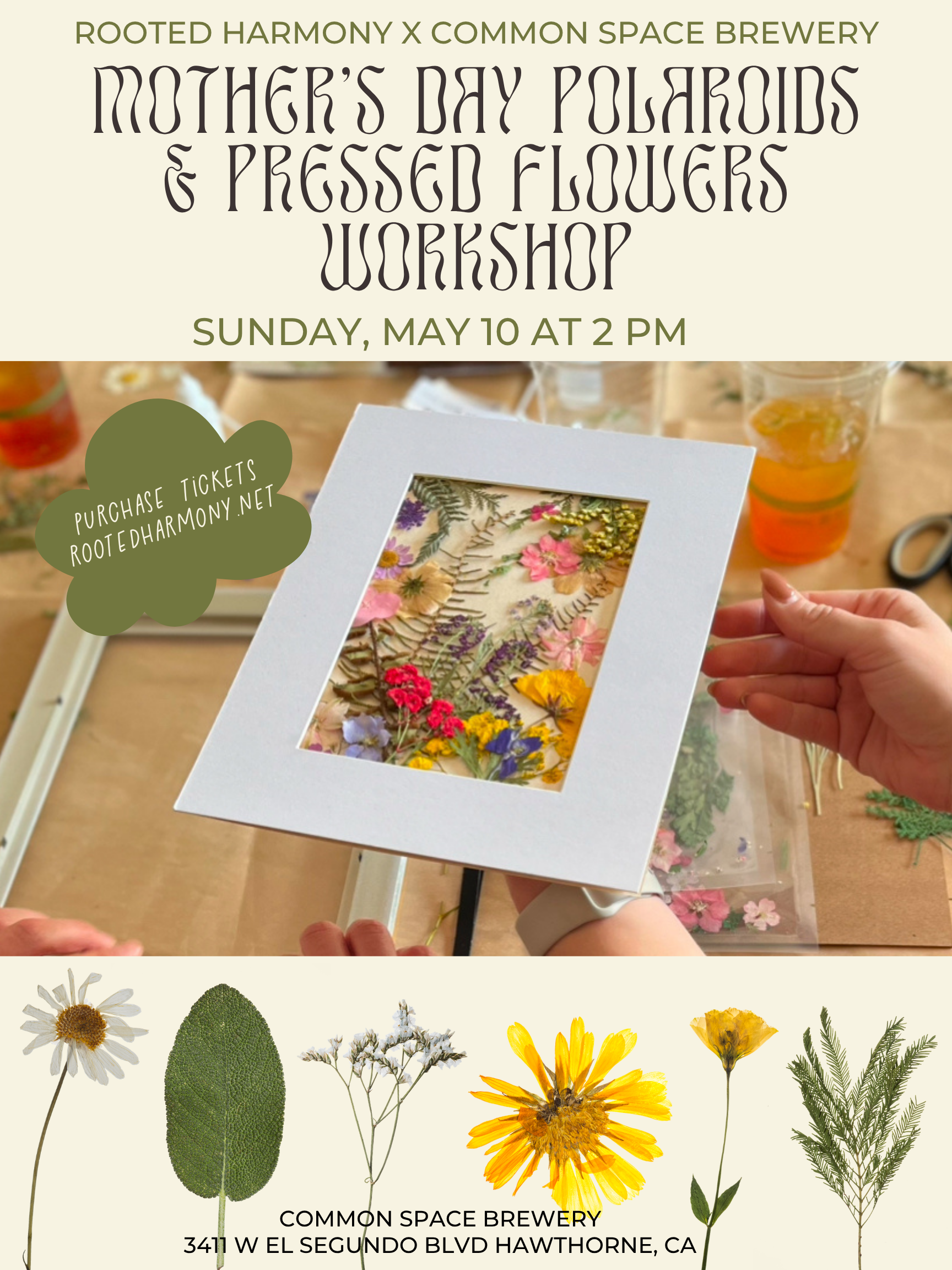 Mother’s Day Polaroids &amp; Pressed Flowers Workshop