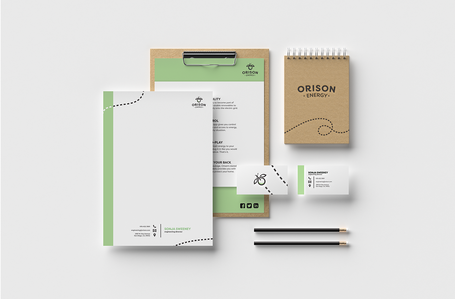  A brand concept for a smart-energy company, Orison. The company installs eco-friendly, sustainable devices in your home or business. 