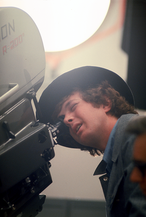 Crichton checks a shot on the set of&nbsp;Westworld.