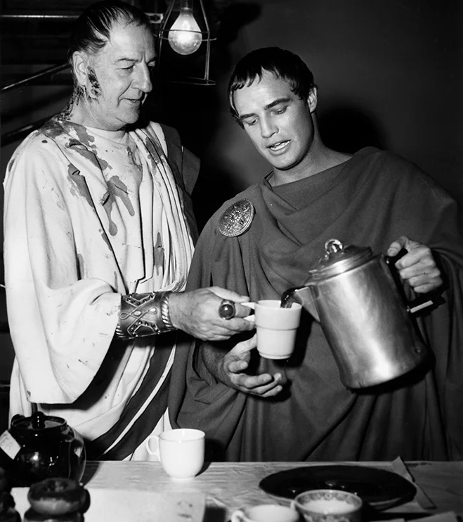 Forever Caesar's right-hand man. Behind-the-scenes with Marlon Brando as Antony, and Louis Calhern as Caesar.