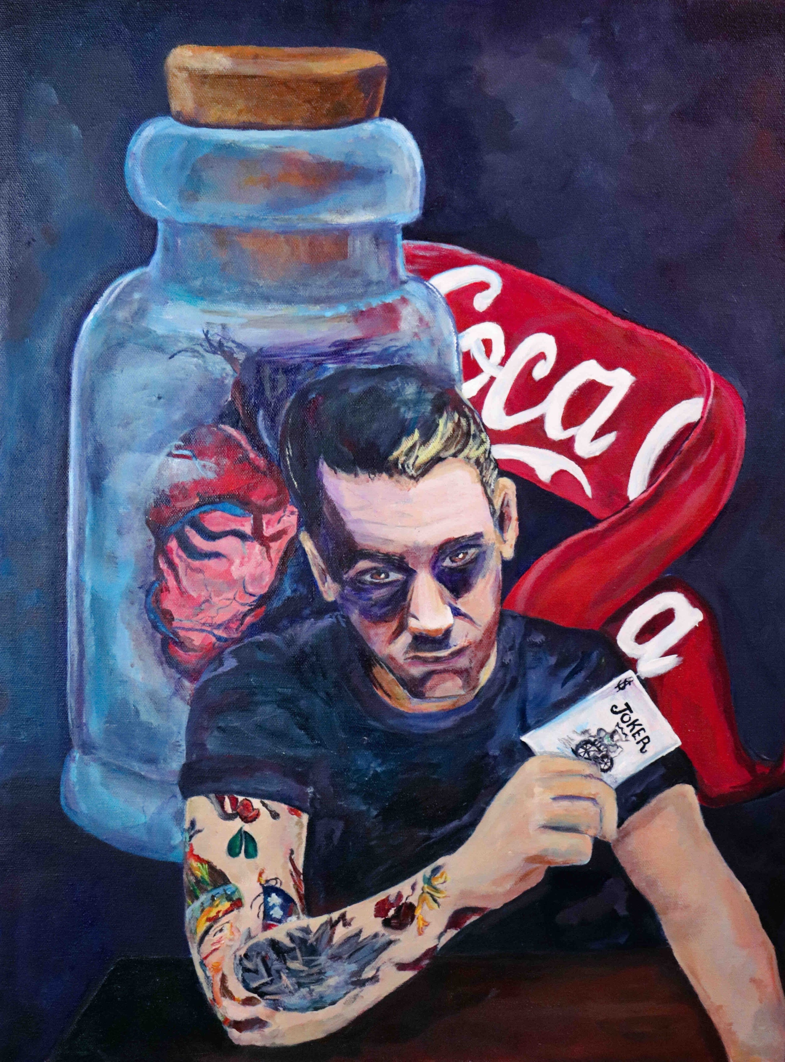  The Joker  Acrylic, on Canvas 16x20   2020  