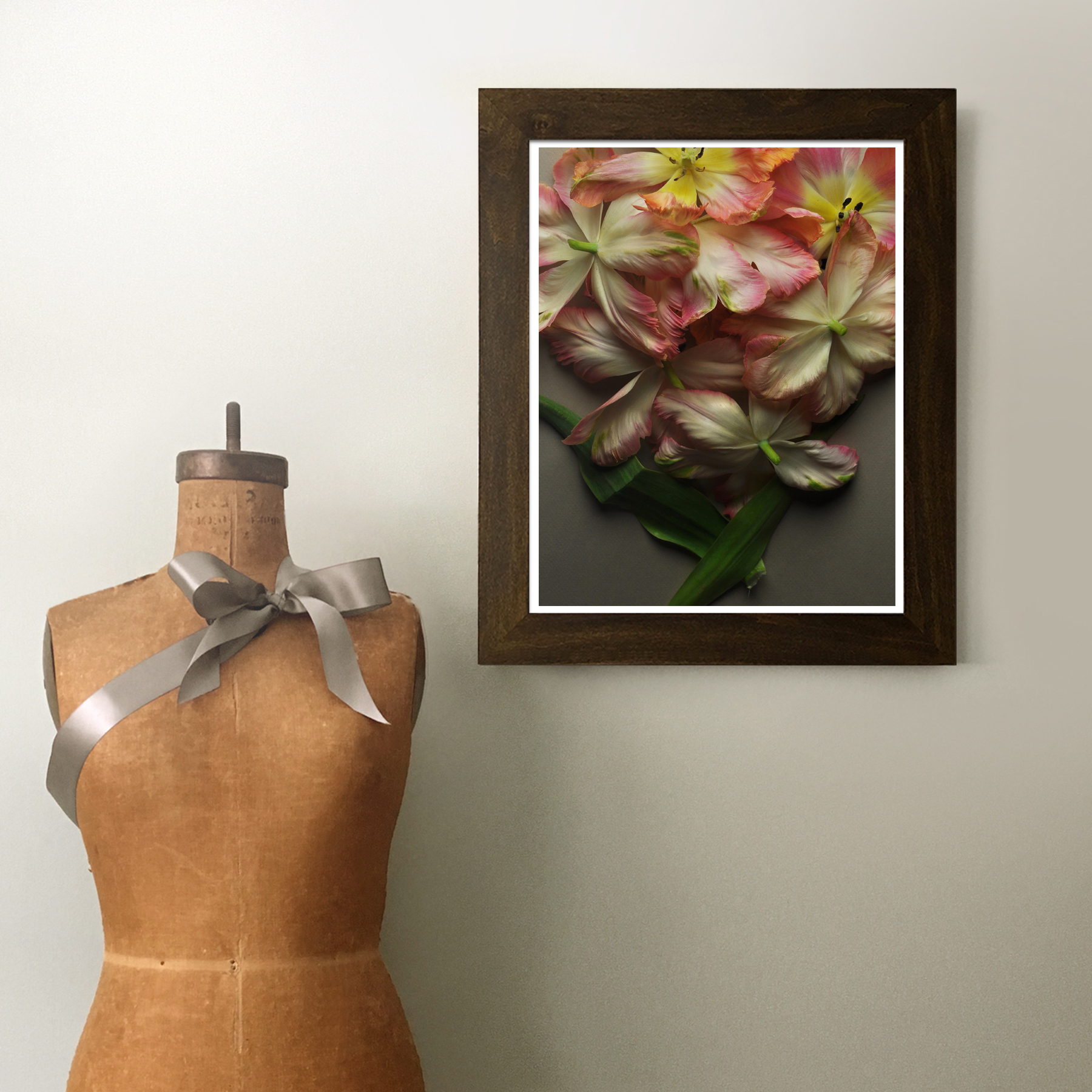 Parrot Tulips in the Studio for Scale