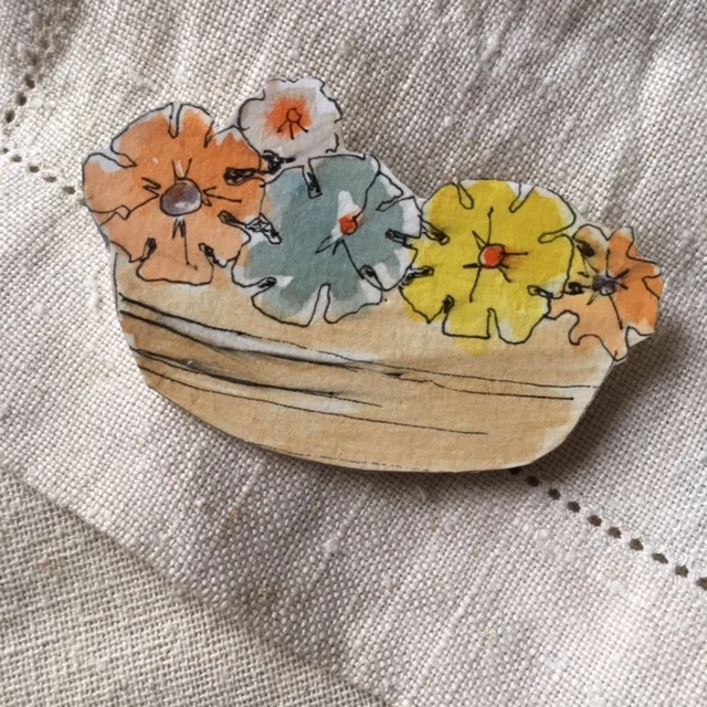 Flower Bowl Brooch