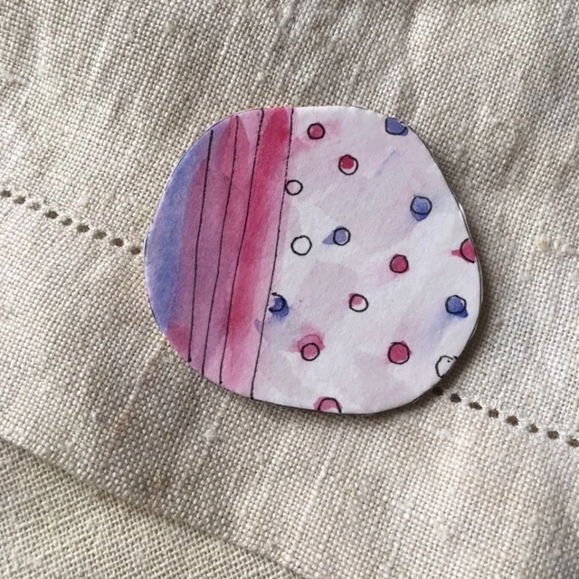 Stripe Dot Brooch