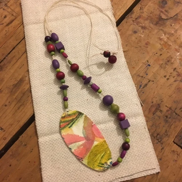 Purple and Green Necklace