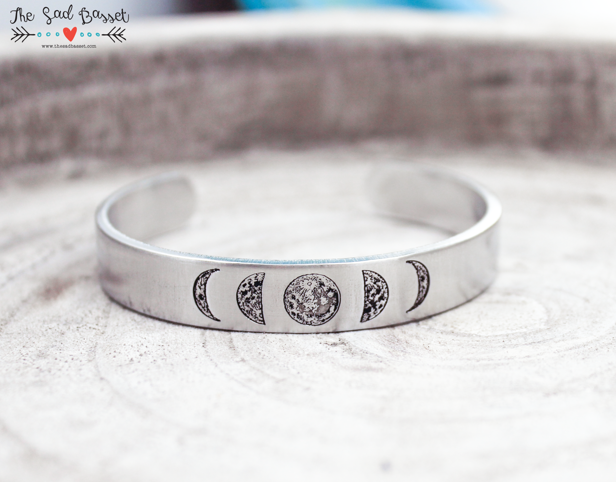 Celestial moon phase bracelet