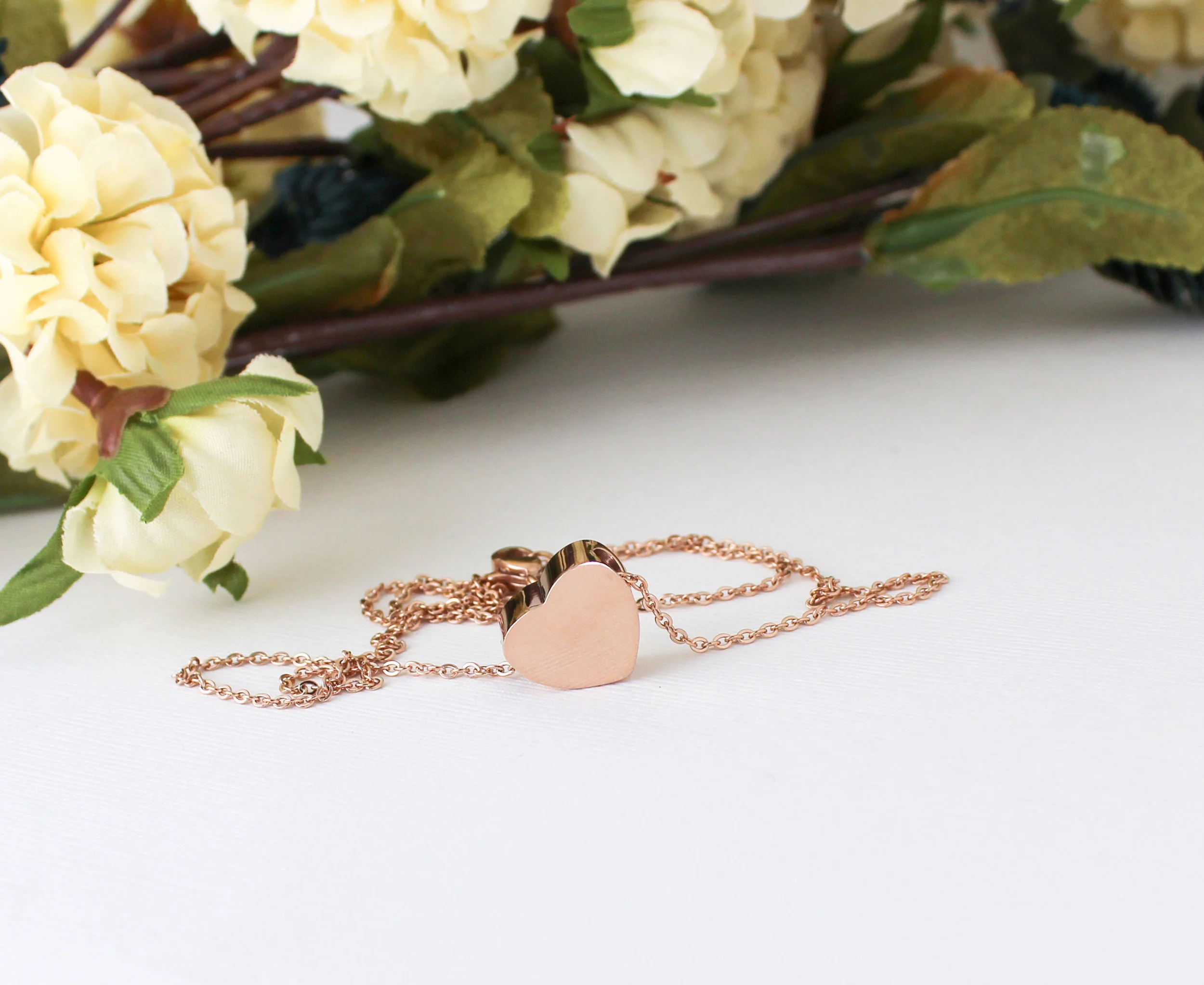 personalized rose gold urn necklace
