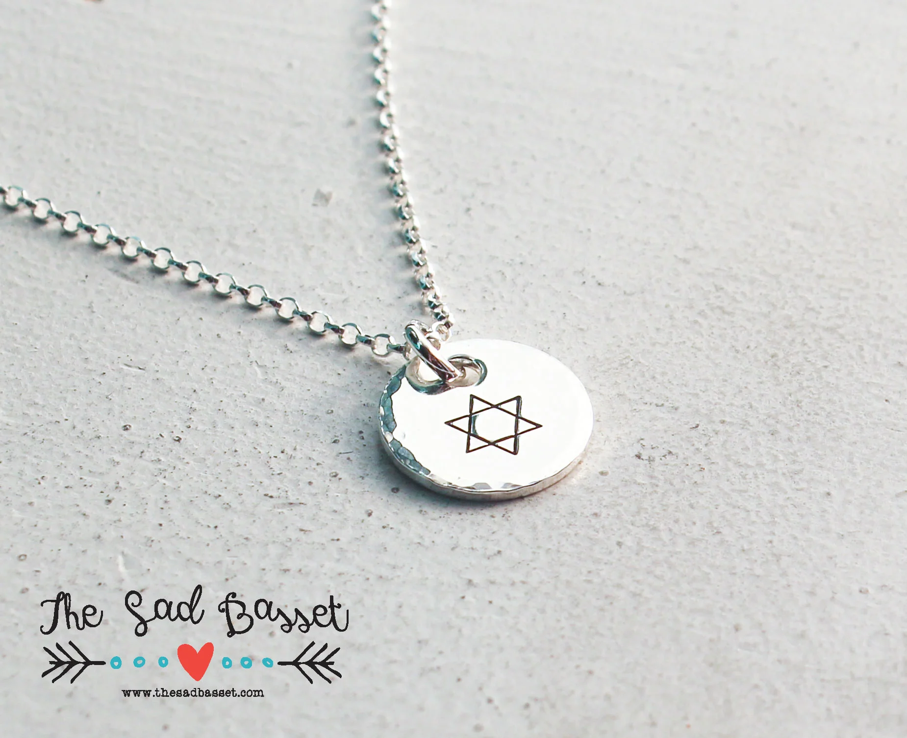 silver star of David necklace