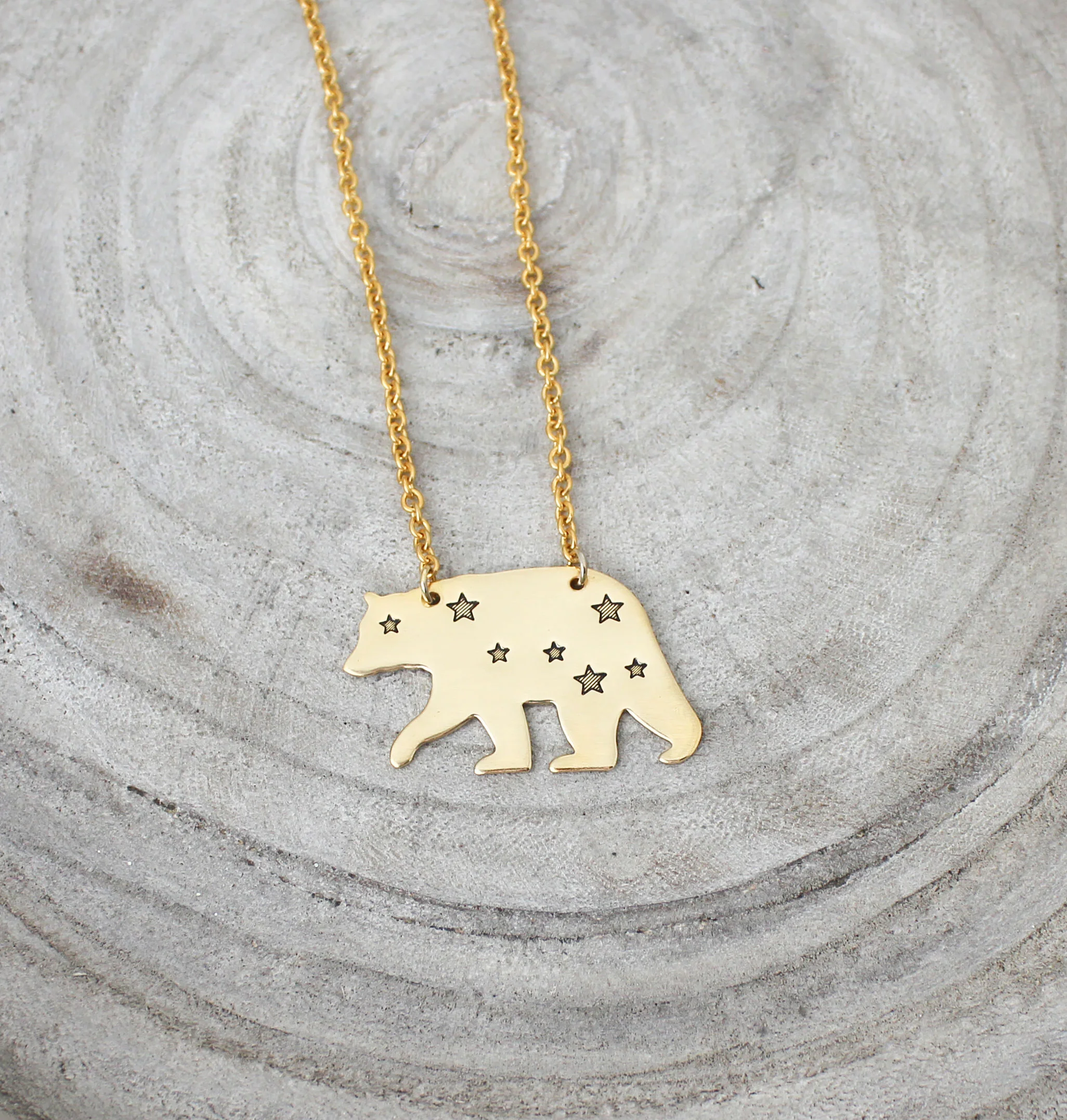 gold constellation bear necklace