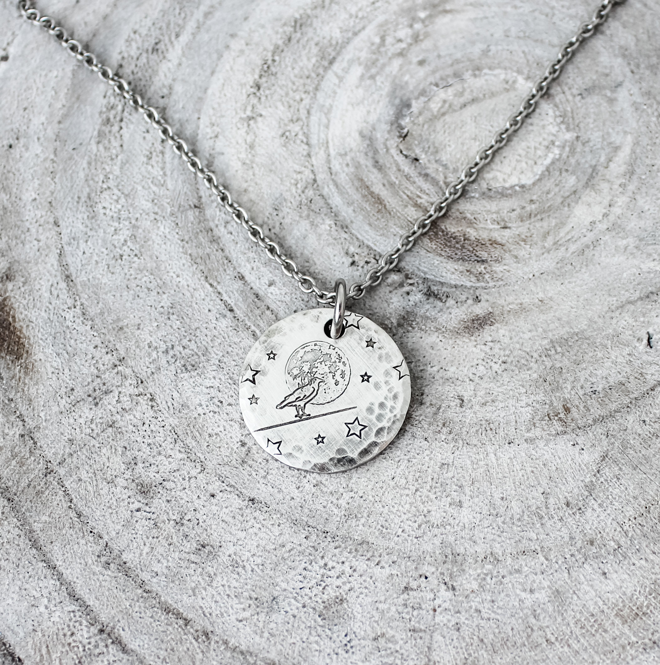Hand Stamped Raven Jewelry