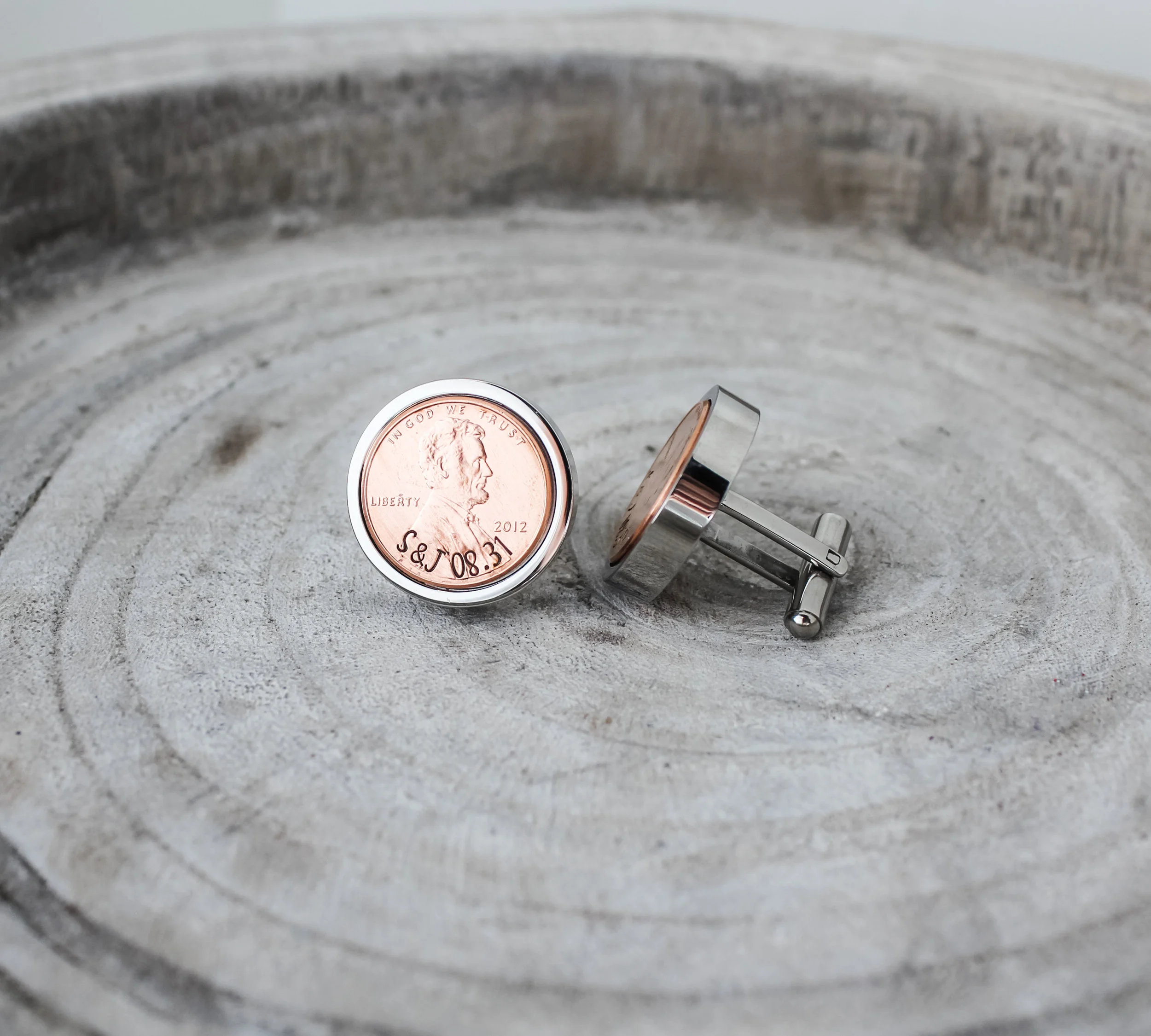 Personalized Penny Cufflinks