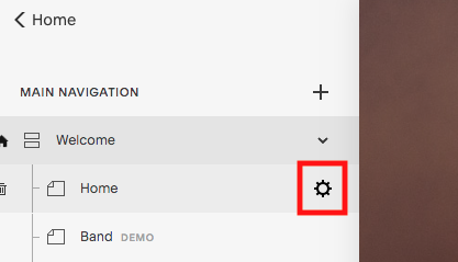 This is the “circle icon” that we’re talking about. It appears when you scroll over the page name.