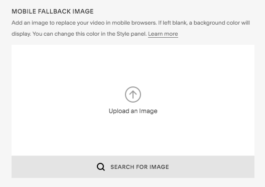 This is where you insert the image that will display in place of your video when necessary.