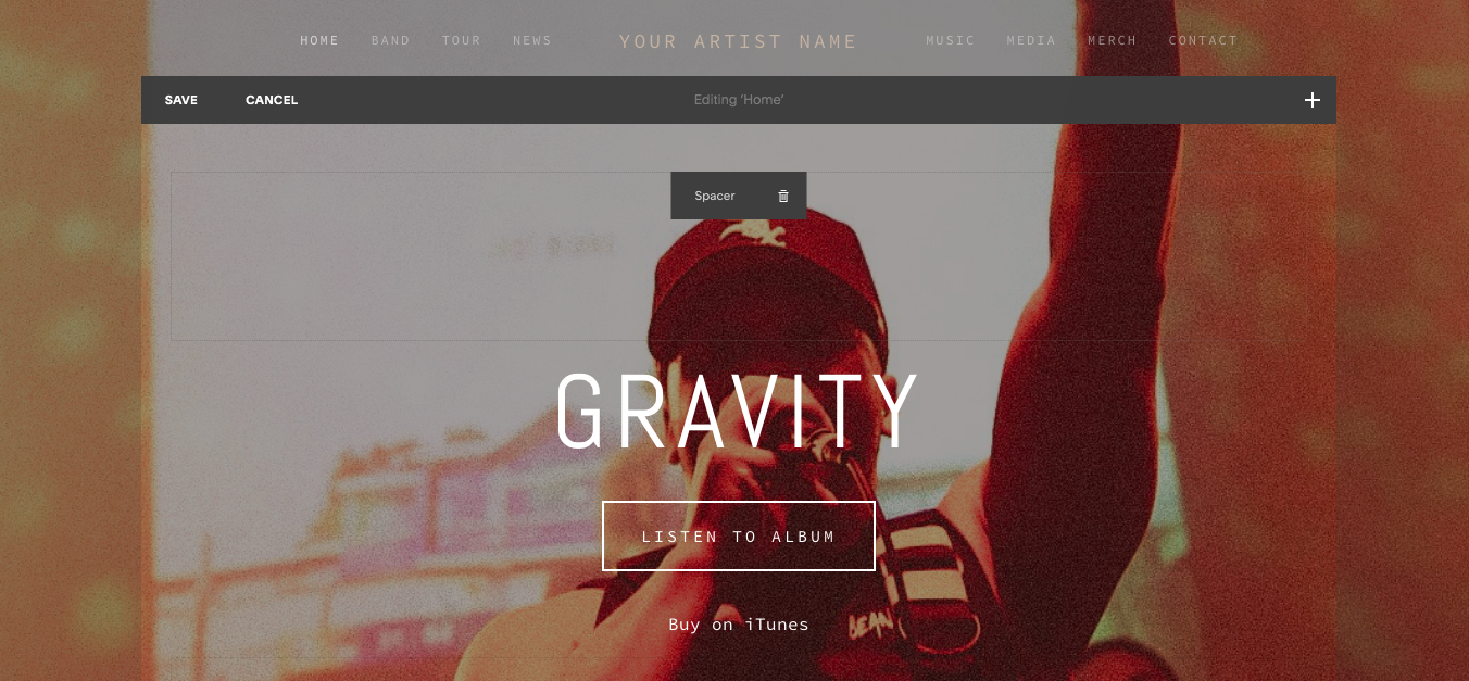 We clicked the “edit” option and we are now able to edit the text in the header at the top.
