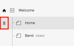 Scroll over a section and click the trash can icon to delete it.