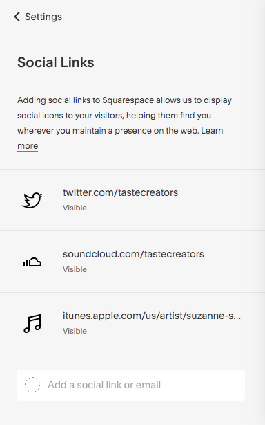 Add links to all of your social networks and streaming channels.