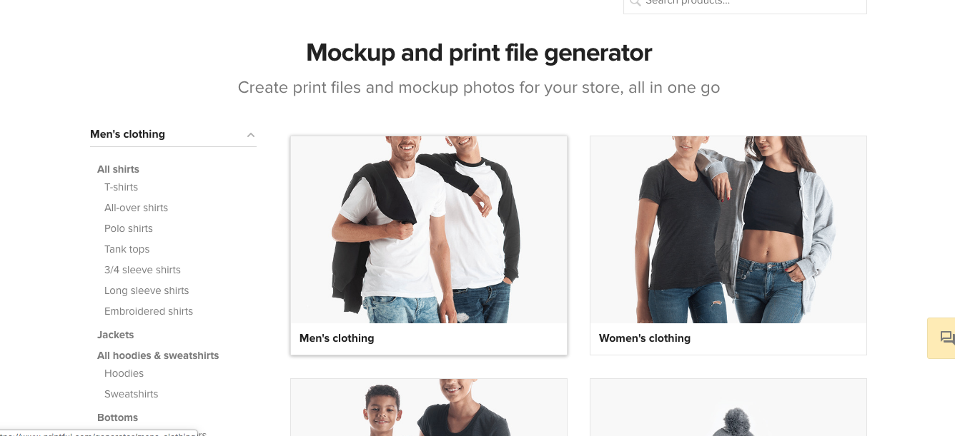 This is Printful’s mockup generator that can be accessed via the Printful home page.