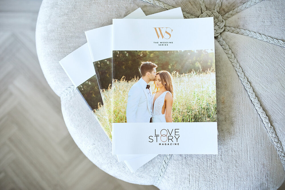 The Wedding Series 2017 Love Story Magazine on display