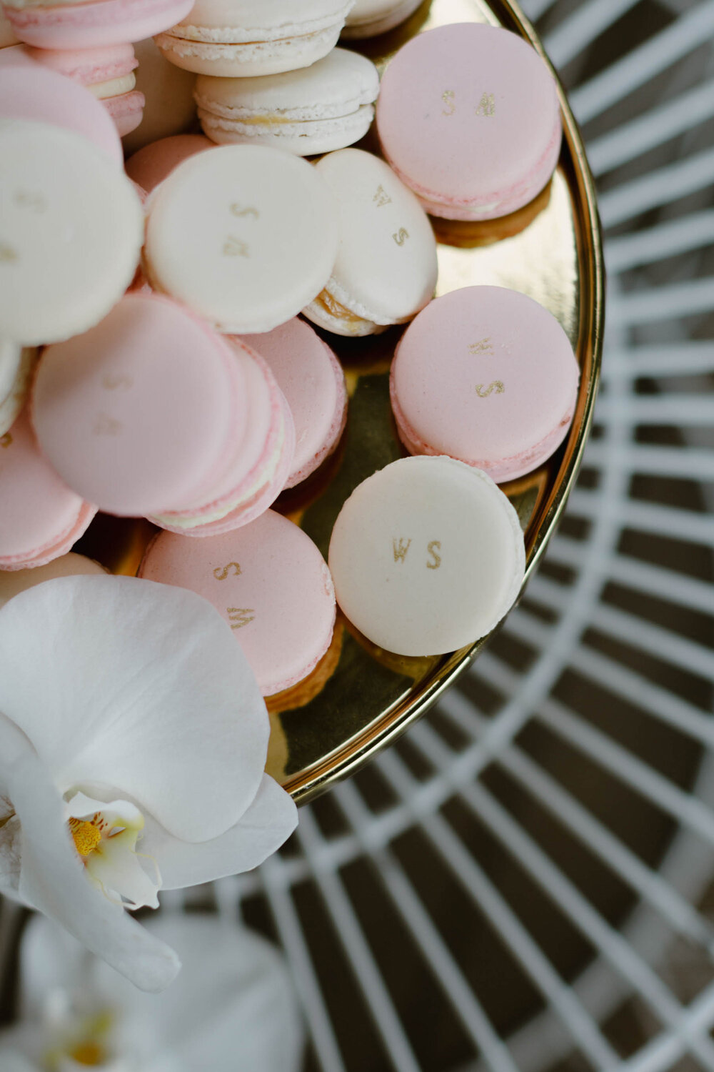 Utterly delicious ‘Wedding Series’ monogrammed macarons created by Byron Bay Cake Boutique