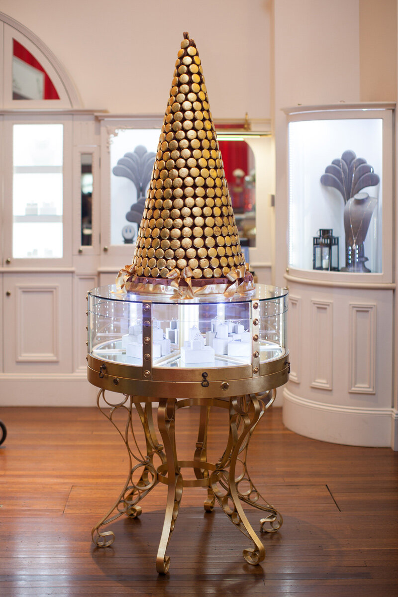 Show stopping Gold leaf Macaron Tower by Laduree
